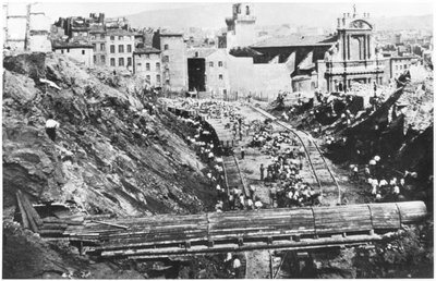 Costruzione di Rue Imperiale a Marsiglia, 1863 da French Photographer